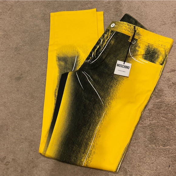 Moschino yellow & black pants - Picture 1 of 3